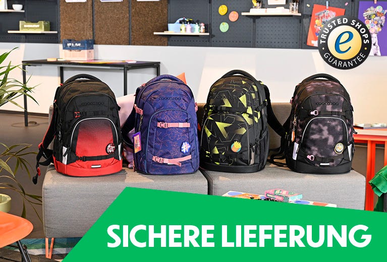 coocazoo Schulrucksäcke verschiedene Modelle mit Trusted Shops Siegel