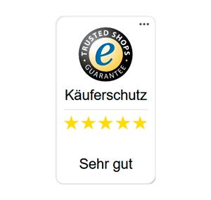 Trusted Shops Bewertung Sehr gut mit 5 Sternen